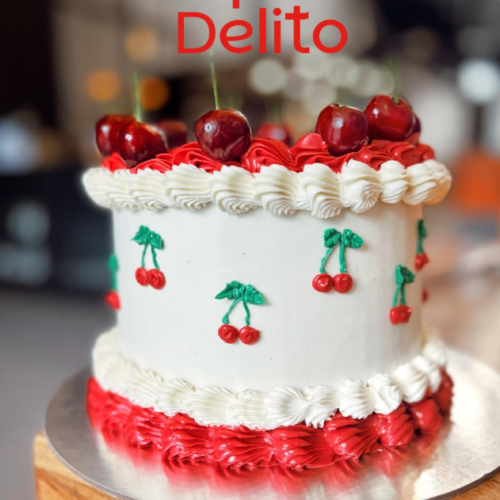 Pastel diseño cereza